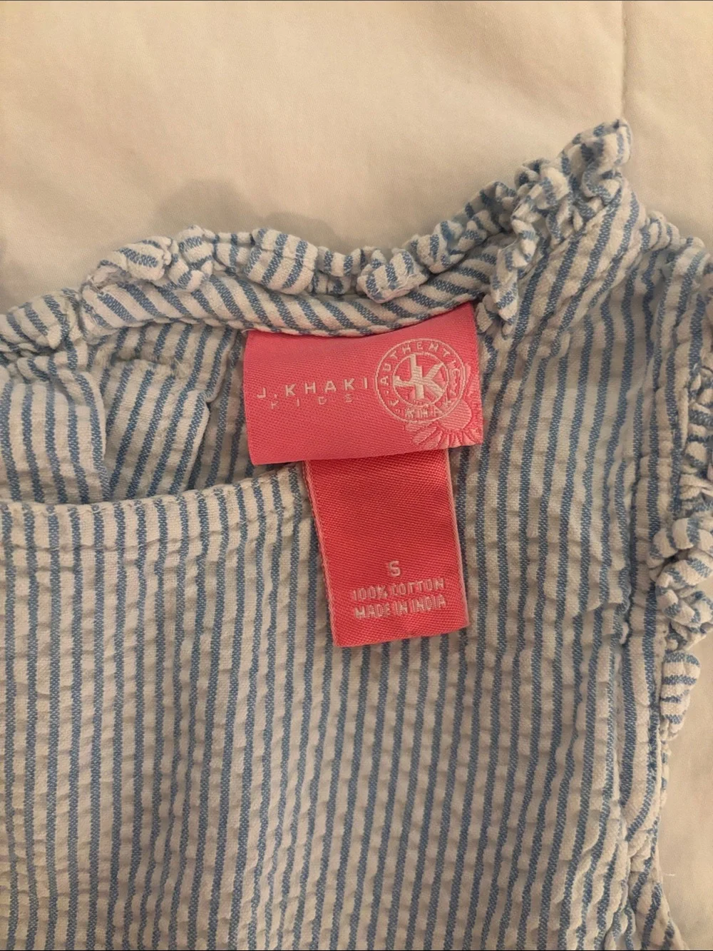 J.Khaki Kids sleeveless seersucker